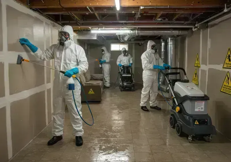 Basement Moisture Removal and Structural Drying process in Rolette County, ND